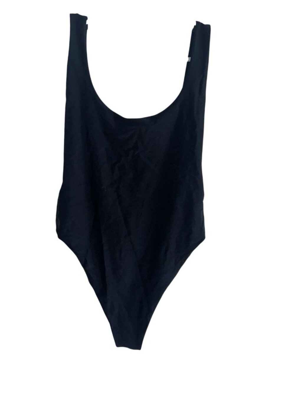 Aerie Black Scoop Neck Low Back High Cut One Piece Swimsuit Womens M Capsule